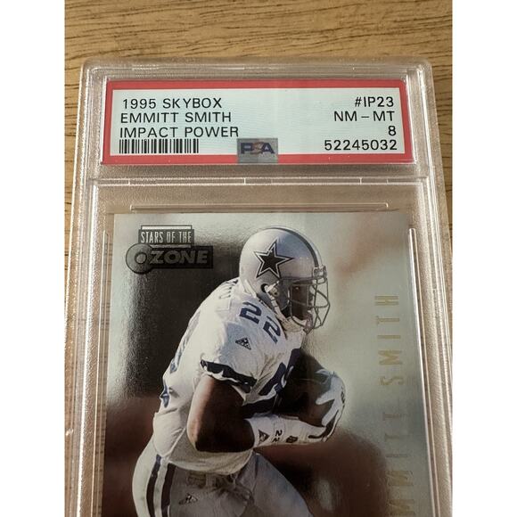 1995 Skybox Emmitt Smith #IP23 Impact Power, PSA 8 NM-MT Pop 5 Dallas Cowboys - Picture 4 of 4